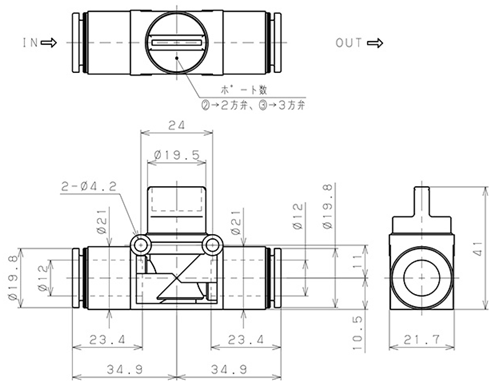 Bản vẽ kỹ thuật Van Tay Khí Nén Pisco HV12-12W