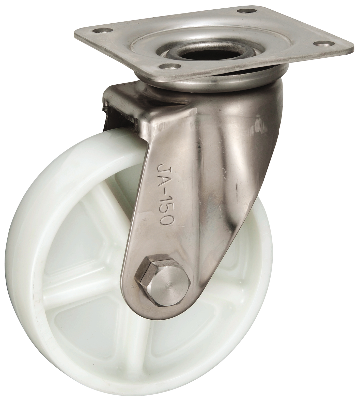 Bánh Xe Nylon Càng Inox Xoay Không Phanh D150 UKAI PBDJA-150