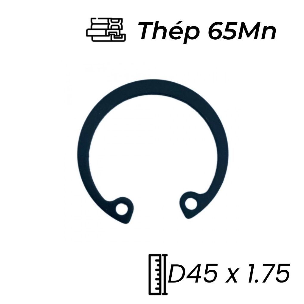 Phe Gài Lỗ Thép 65Mn DIN472 D45x1.75