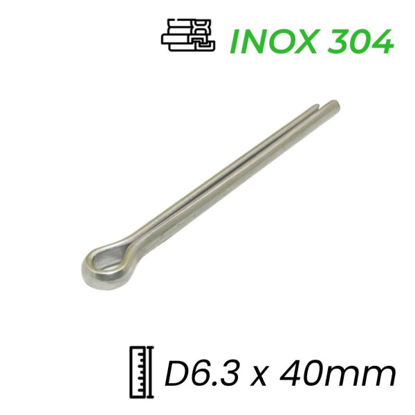 Chốt Chẻ Inox 304 (Chốt Bi) GB91 D6.3x40mm