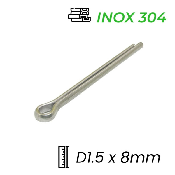 Chốt Chẻ Inox 304 (Chốt Bi) GB91 D1.5x8mm