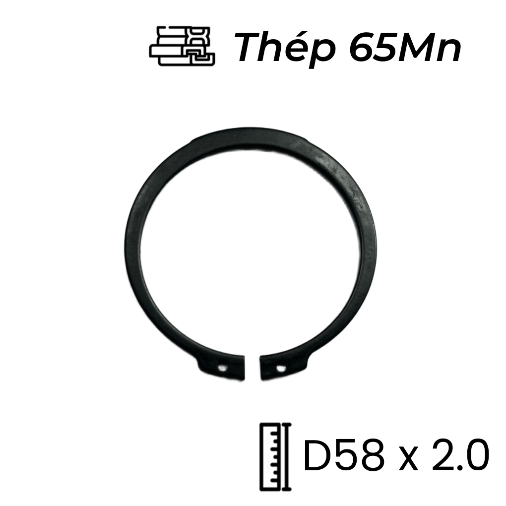 Phe Gài Trục Thép 65Mn DIN471 D58x2.0