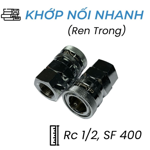 Khớp Nối Nhanh Khí Nén Bi Cái Ren Trong Rc1/2 CDC SF 400