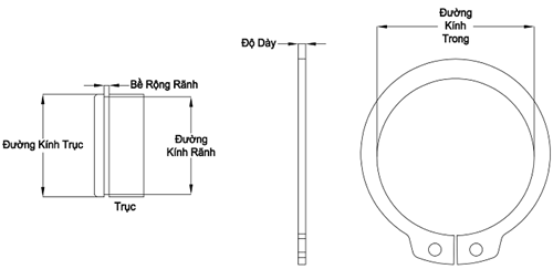 Bản vẽ kỹ thuật Phe Gài Trục Thép 65Mn DIN471 D107x4.0