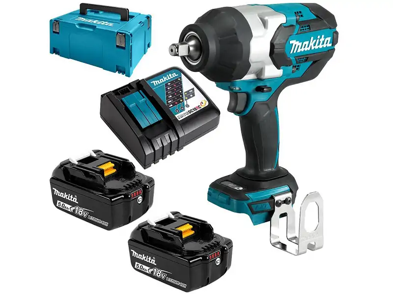 Máy Siết Bulong Dùng Pin 18V Makita DTW1002RTJ (Kèm 2 pin 5.0AhBL1850B + 1 sạc nhanhDC18RC)