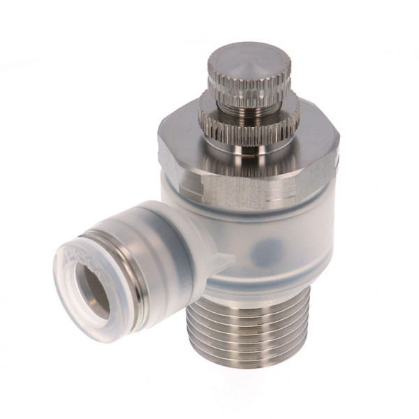 Van Tiết Lưu Khí Nén Chân Kim, Nhựa PP Và Inox 304 Pisco PJNC10-04-F-S-C