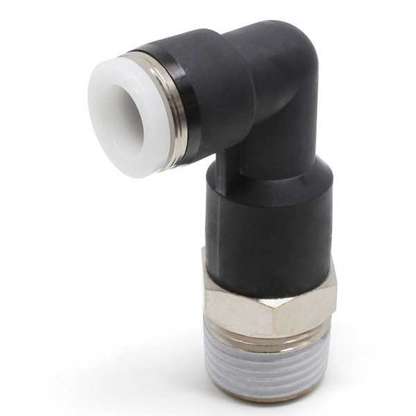 Đầu Nối Nhanh Khí Nén Dạng Cong 90° Ren Ngoài (Dài) Pisco PLL3/8-04-C