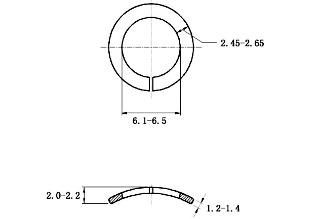 Bản vẽ kỹ thuật Lông Đền Vênh Lượn Sóng Thép Mạ Kẽm DIN128A M6