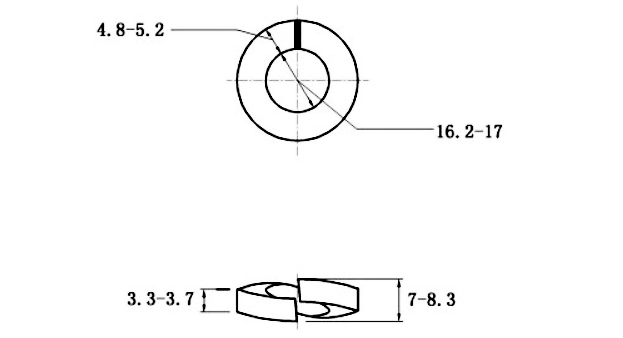 Bản vẽ kỹ thuật Lông Đền Vênh Thép Đen DIN127 M16