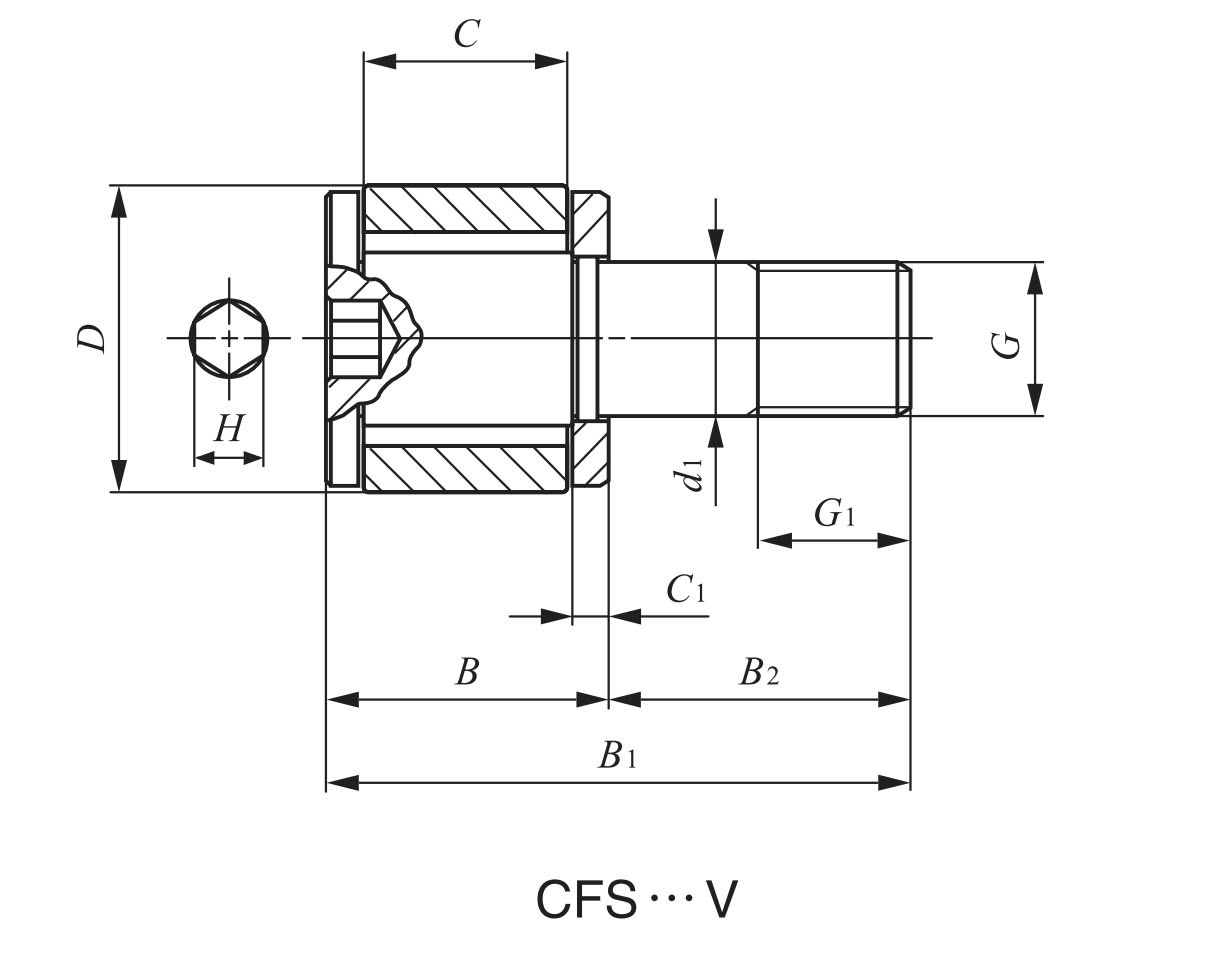 Bản vẽ kỹ thuật Vòng Bi Cam Mini 4x8x5 mm IKO CFS 4 V