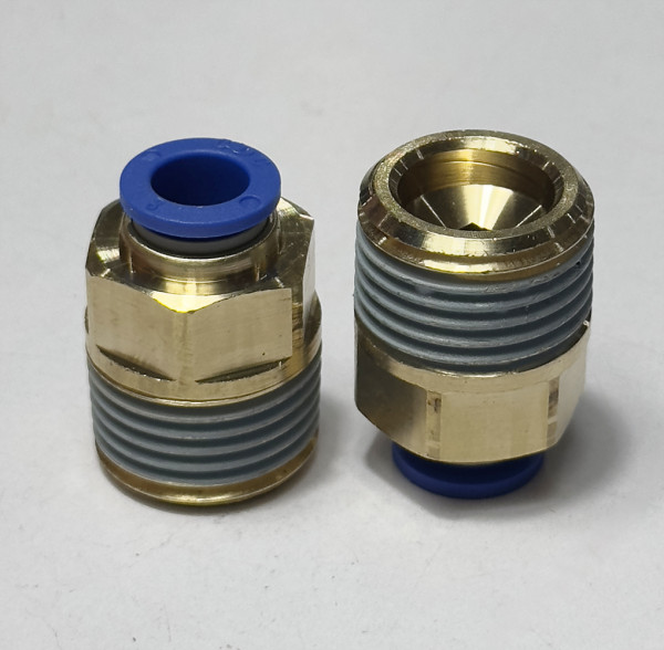 Đầu Nối Nhanh Khí Nén Ø8mm - Ren Ngoài 1/2" CDC MPC 0804 (Màu Xanh)