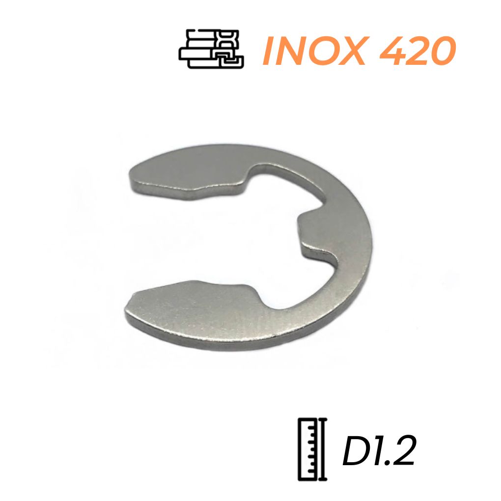 Phe Gài Trục Chữ E Inox 420 D1.2 (10Cái/Bịch)