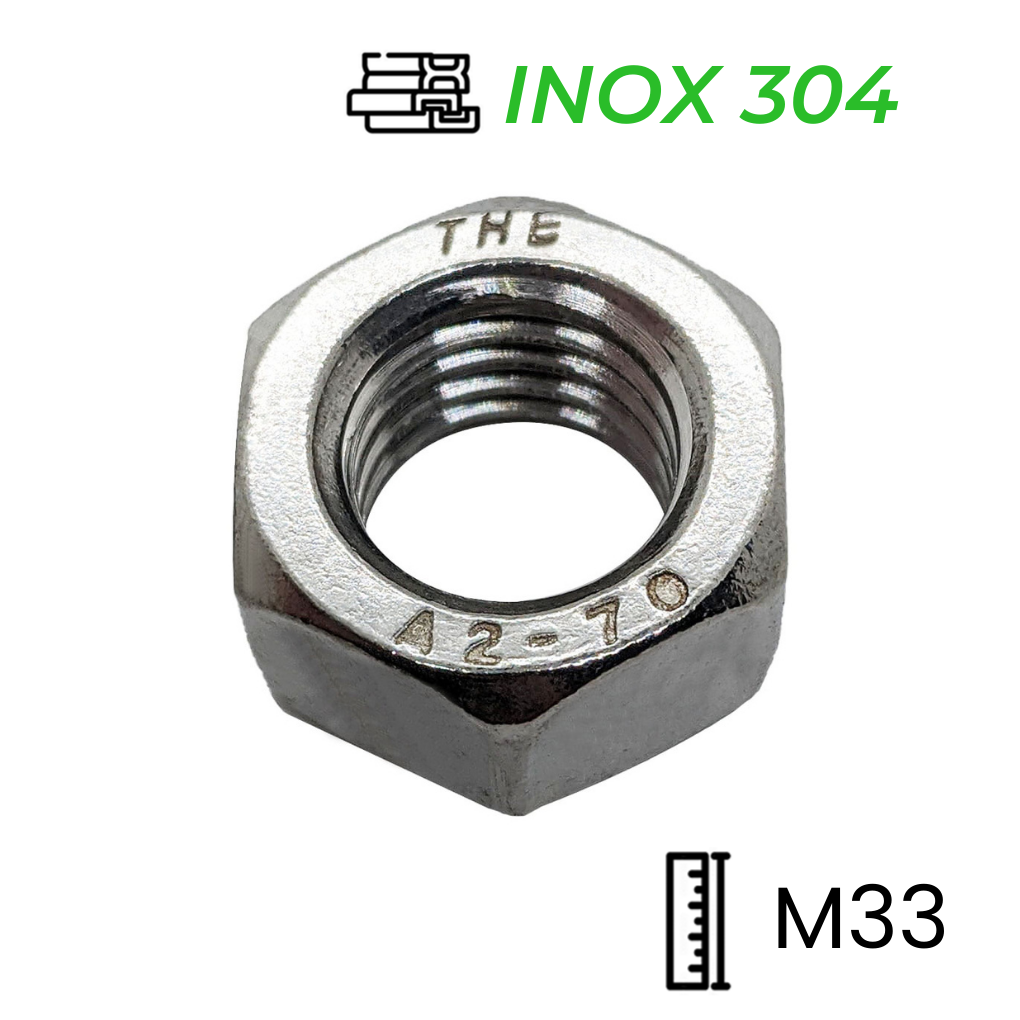 Tán Inox 304 DIN934 M33