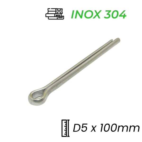 Chốt Chẻ Inox 304 (Chốt Bi) GB91 D5x100mm