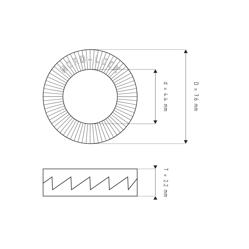Bản vẽ kỹ thuật Lông Đền Nord-Lock Inox 316 M4