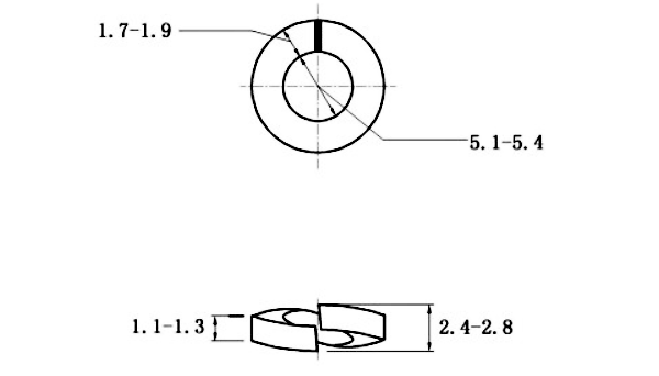 Bản vẽ kỹ thuật Lông Đền Vênh Thép Đen DIN127 M5