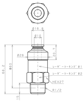 Bản vẽ kỹ thuật Van Khí Nén Một Chiều  Pisco CVC10-04B