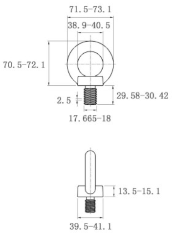 Bản vẽ kỹ thuật Bulong Vòng Thép Mạ Kẽm DIN580 M18x30