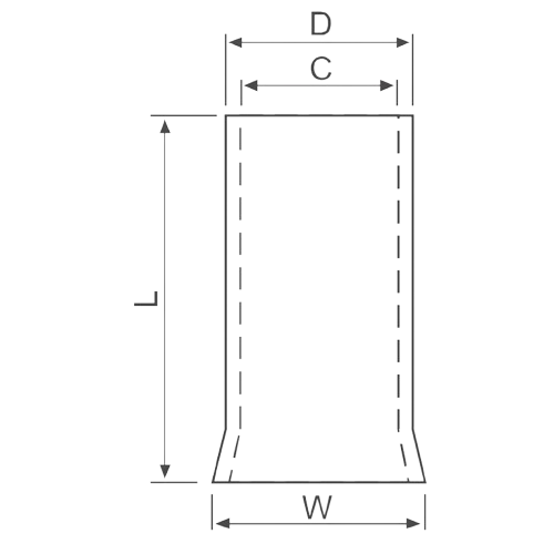 Bản vẽ kỹ thuật Đầu Cosse Pin Rỗng Trần KST 0.34 mm2 EN0306