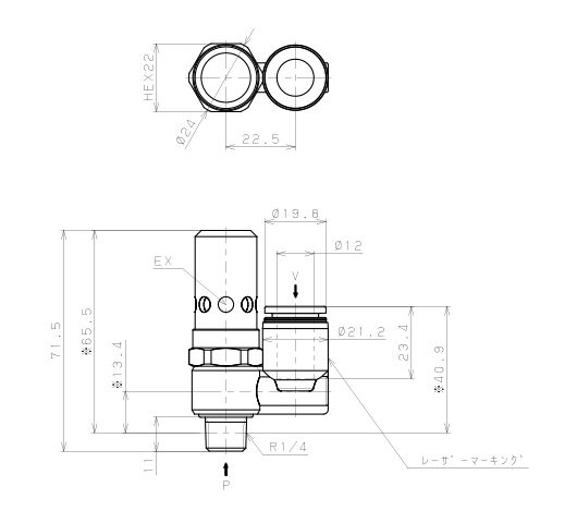 Bản vẽ kỹ thuật Bộ Tạo Chân Không Dòng VH - VS Pisco VSL15-1202