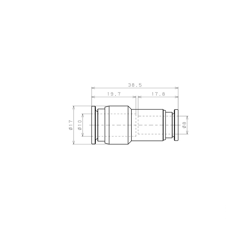 Bản vẽ kỹ thuật Đầu Nối Nhanh Khí Nén Dạng Nối Giẩm Pisco SSPG10-8-C