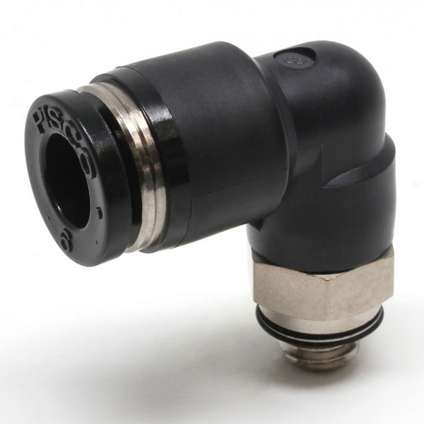 Đầu Nối Nhanh Khí Nén Dạng Cong 90° Ren Ngoài Pisco PL6-M6W-C