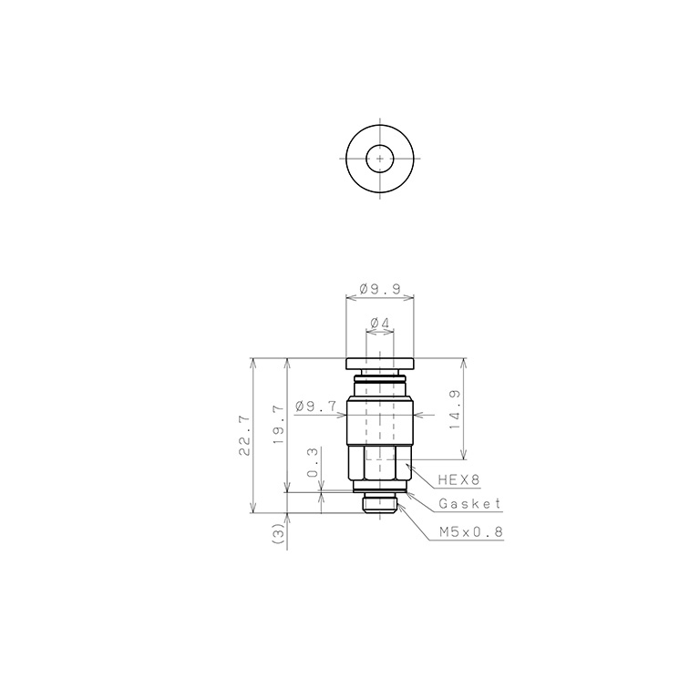 Bản vẽ kỹ thuật Đầu Nối Nhanh Khí Nén Dạng Thẳng Thân Lục Giác Ren Ngoài Pisco PC4-M50W-C