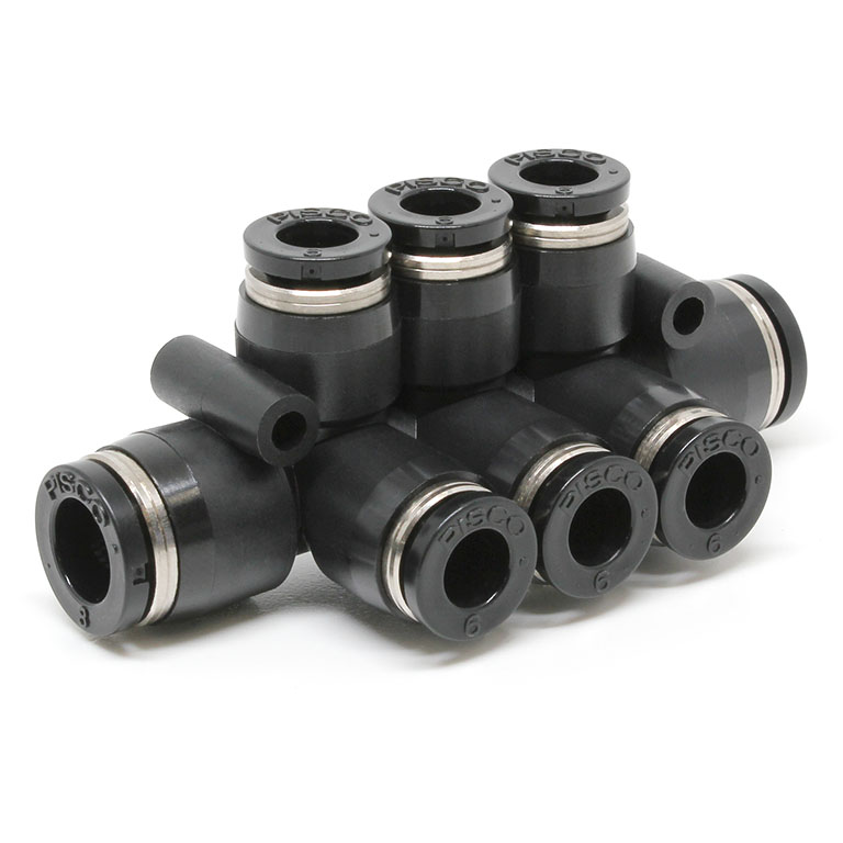 Đầu Nối Nhanh Khí Nén Chữ T 8 Ngã Dạng Nối Giảm Pisco PKVG8-6-C