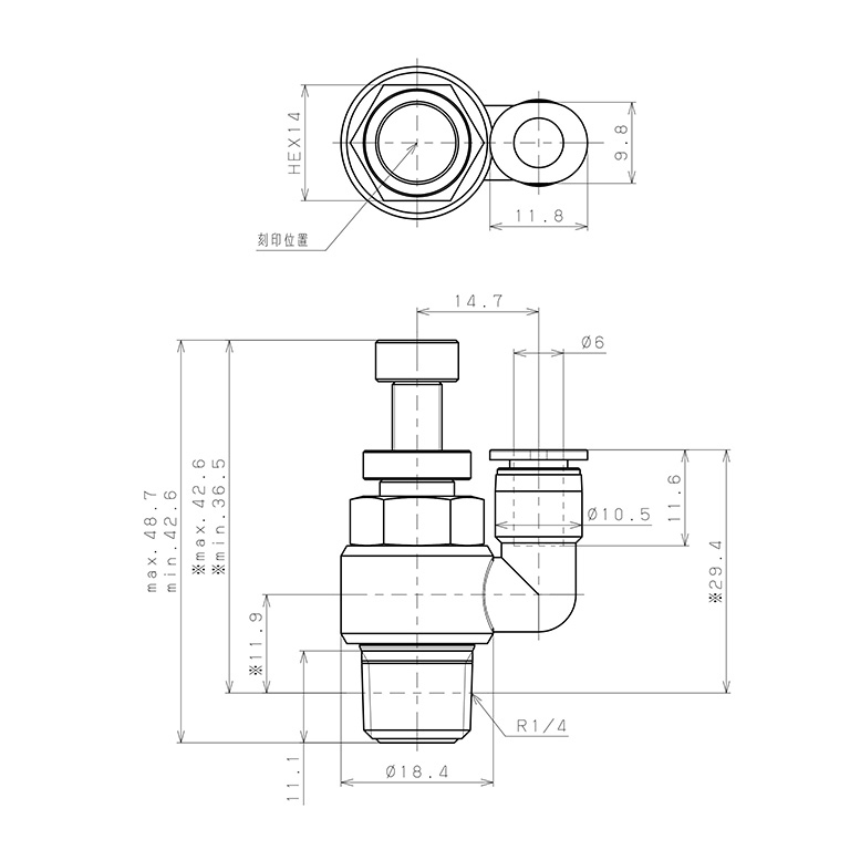 Bản vẽ kỹ thuật Van Tiết Lưu Khí Nén Lưu Lượng Thấp Pisco JSS6-02AL-C