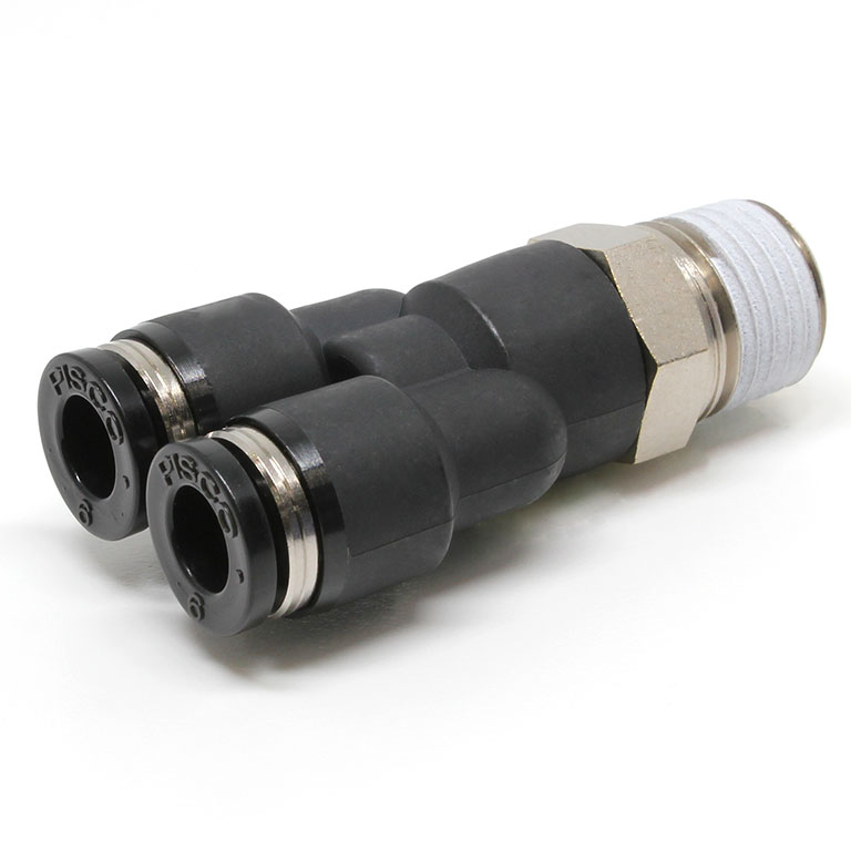 Đầu Nối Nhanh Khí Nén Dạng Chữ Y Ren Ngoài Pisco PX6-02-UC