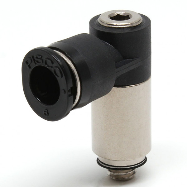 Đầu Nối Nhanh Khí Nén Dạng Cong 90° (Dài) Đầu Lục Giác Chìm Ren Ngoài Pisco POLL6-M5MW-C