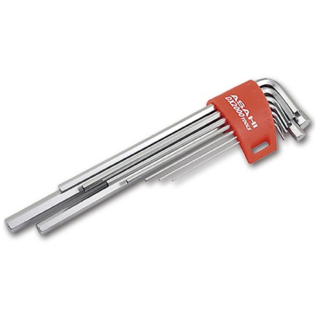 Bộ Cây Vặn Lục Giác Thường Dài 9 Chi Tiết 1.5-10mm Asahi AYS0910