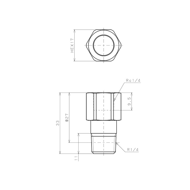 Bản vẽ kỹ thuật Đầu Nối Ren Đực Cái Pisco PF02-02