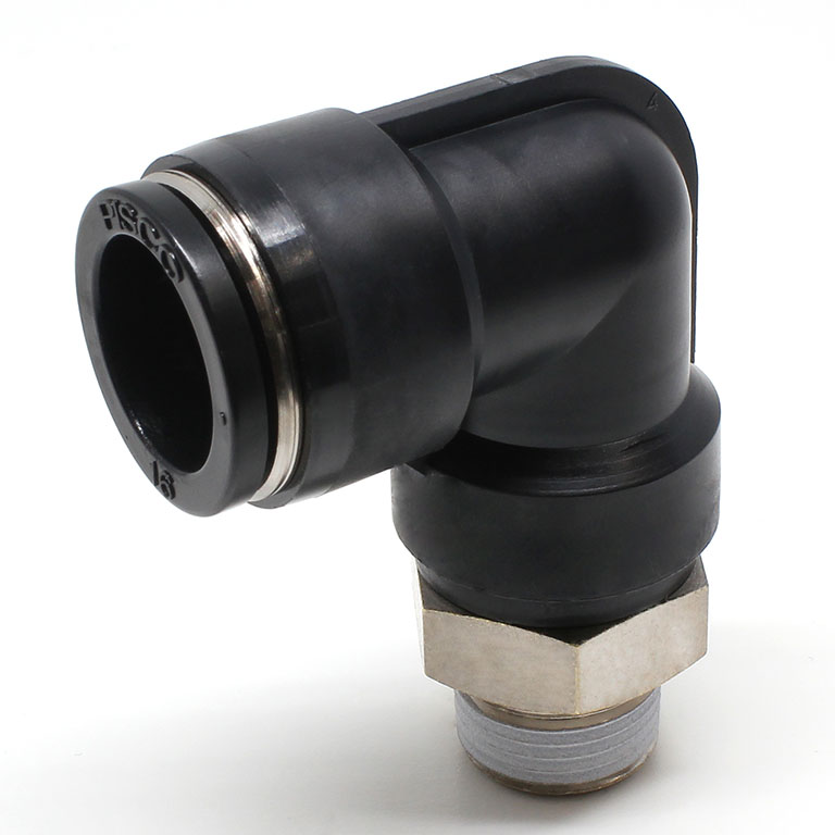 Đầu Nối Nhanh Khí Nén Dạng Cong 90° Ren Ngoài Pisco PL16-N3UW