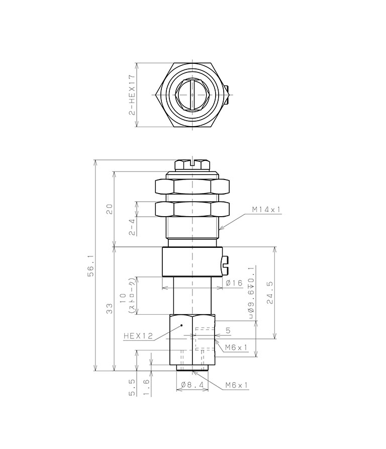 Bản vẽ kỹ thuật Giá Đỡ Nấm Hút Chân Không Có Lò Xo, Pisco VPD-M6-10-M6