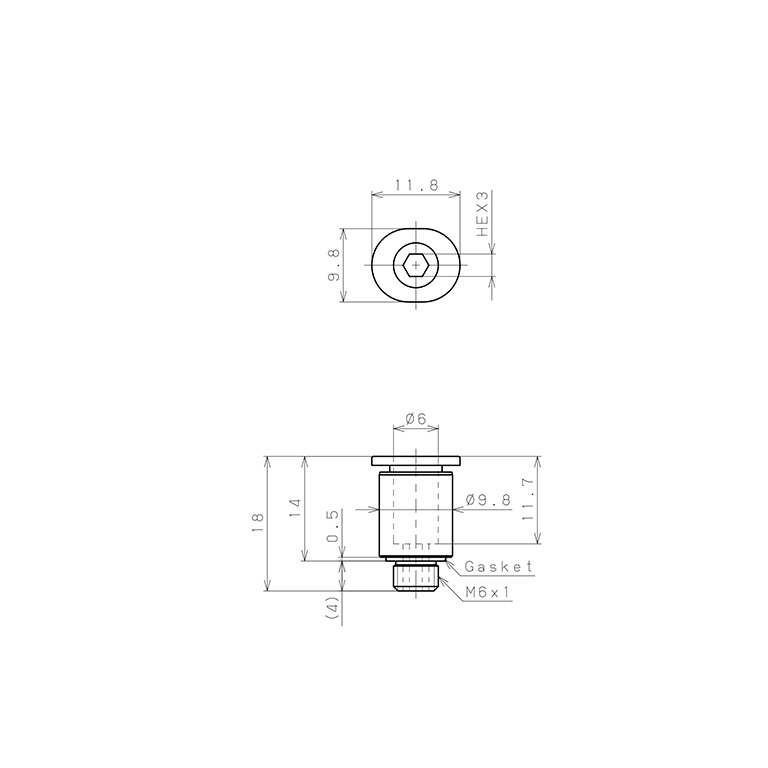 Bản vẽ kỹ thuật Đầu Nối Nhanh Khí Nén Dạng Thẳng Ren Ngoài Pisco POC6-M6M-C