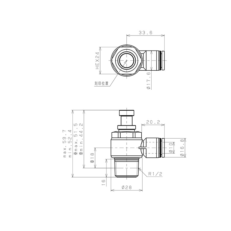 Bản vẽ kỹ thuật Van Tiết Lưu Khí Nén Pisco JSC10-04BW-C