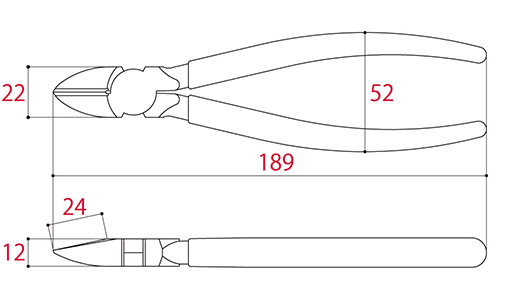 Bản vẽ kỹ thuật Kìm Cắt Cạnh Tsunoda CN-175N