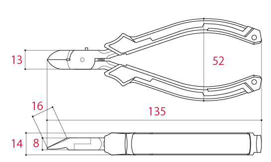 Bản vẽ kỹ thuật Kìm Cắt Điện Tử TSUNODA MN-125DG