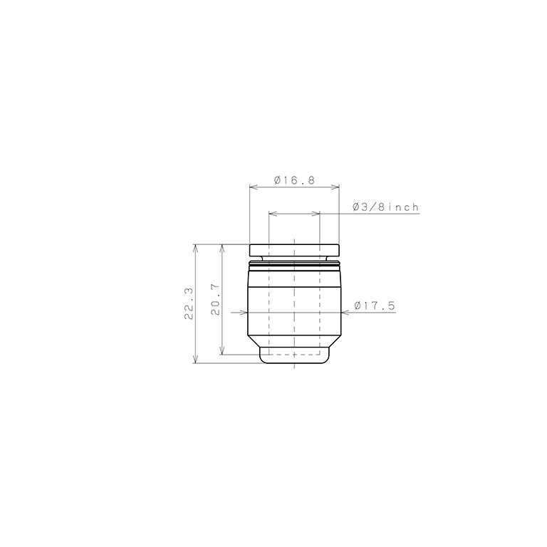 Bản vẽ kỹ thuật Nắp Chụp Pisco PPF3/8W