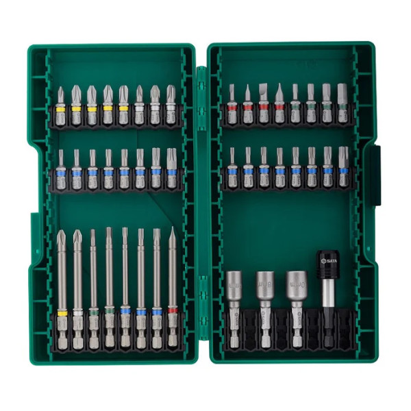 Bộ 44 Phụ Kiện Mũi Vít Và Khoan Sắt Cho Máy Bắn Vít Cốt 6.35 mm SATA 09337