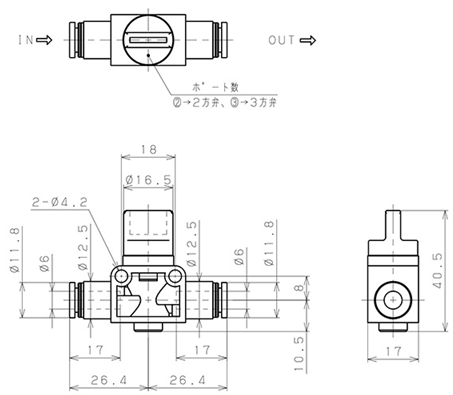 Bản vẽ kỹ thuật Van Tay Khí Nén Pisco HV6-6