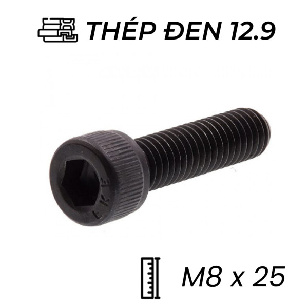 Lục Giác Chìm Đầu Trụ Thép Đen 12.9 DIN912 M8x25