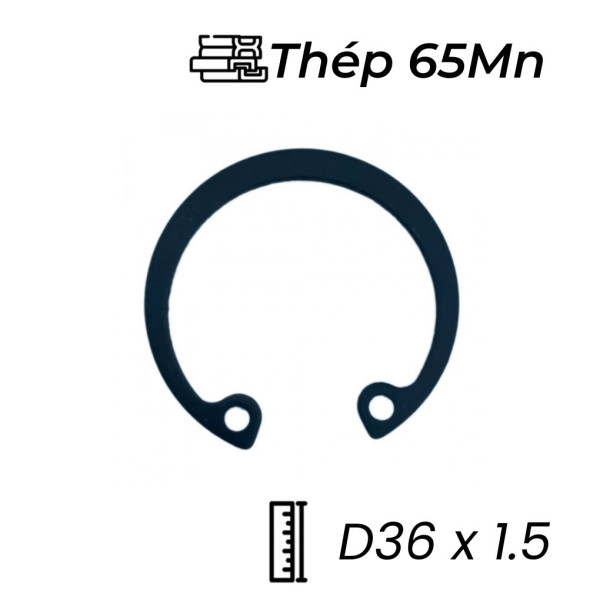Phe Gài Lỗ Thép 65Mn DIN472 D36x1.5 (5Cái/Bịch)