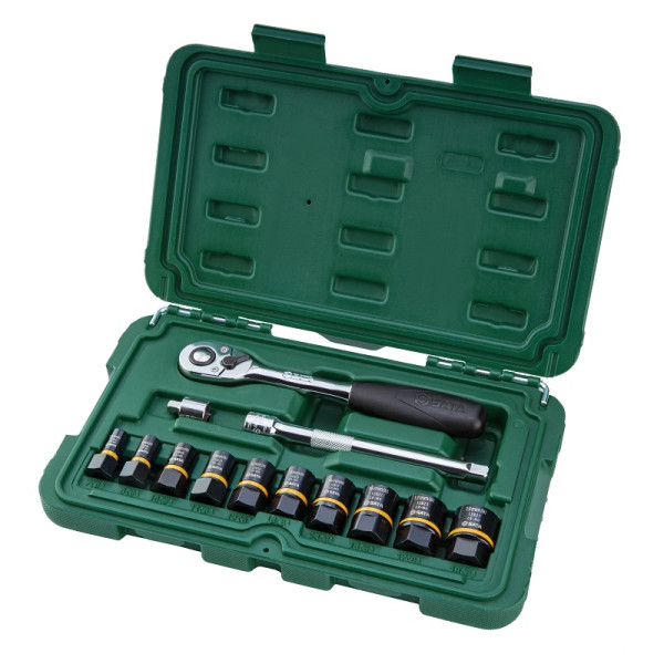 Bộ Đầu Tuýp Đầu Bông Kiểu BoltBiter Dr.1/4 / Dr.3/8 inch 13 Chi Tiết Sata 09137