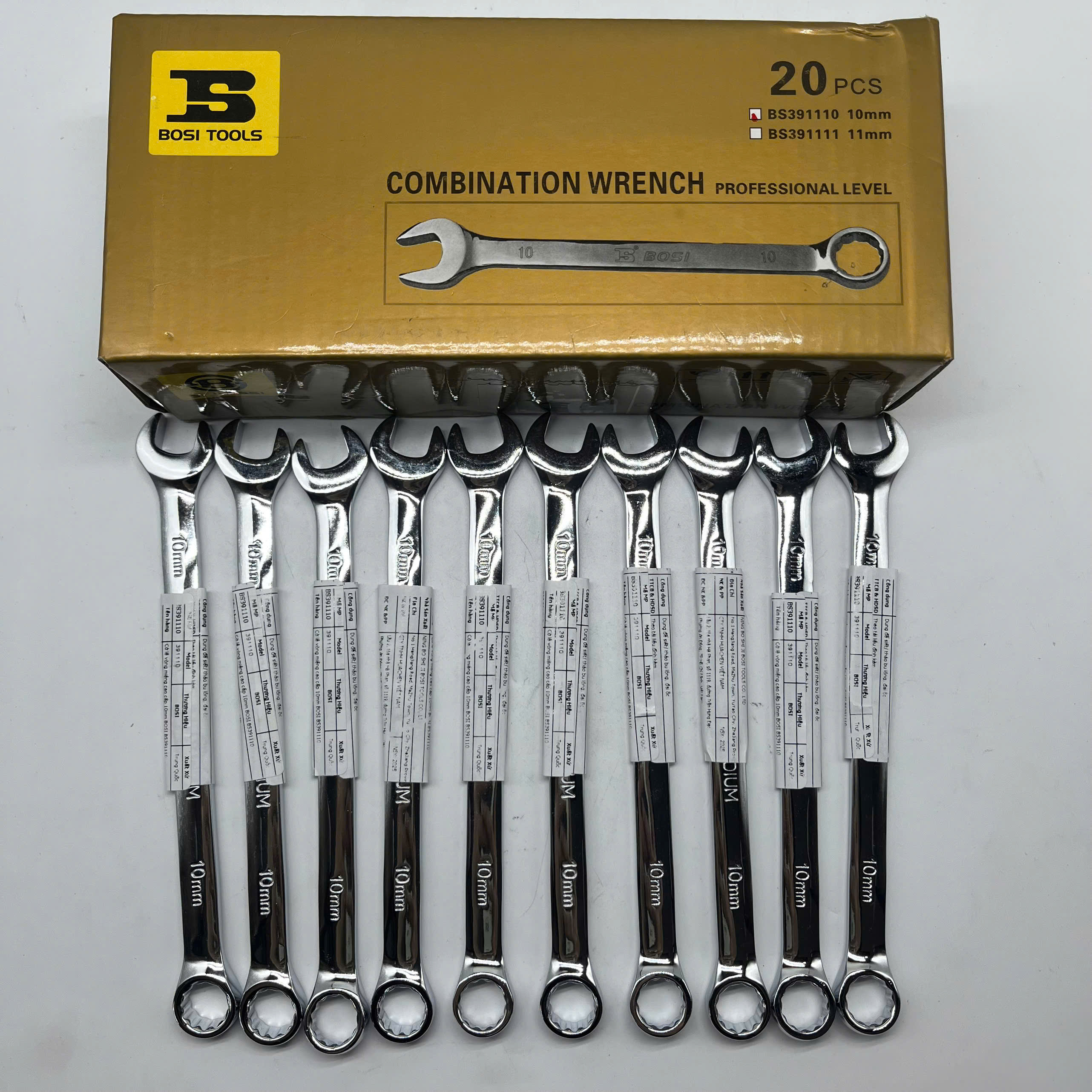 Cờ Lê Vòng Miệng Cao Cấp 10 mm Bosi BS391110