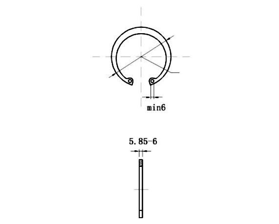 Bản vẽ kỹ thuật Phe Gài Lỗ Thép 65Mn DIN472 D360x5.0