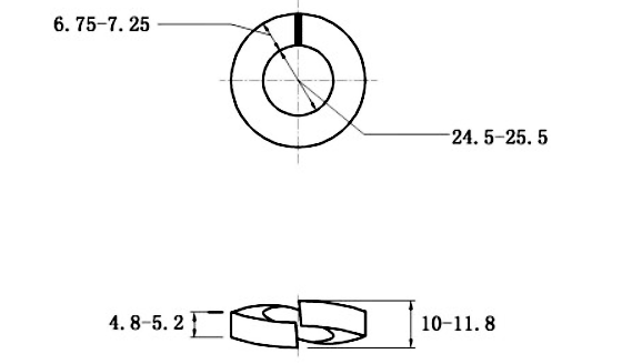 Bản vẽ kỹ thuật Lông Đền Vênh Thép Đen DIN127 M24