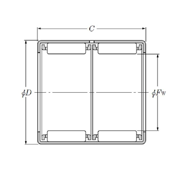 Bản vẽ kỹ thuật Vòng Bi Kim Vỏ Dập 40x50x40 mm NTN HMK4040ZWD
