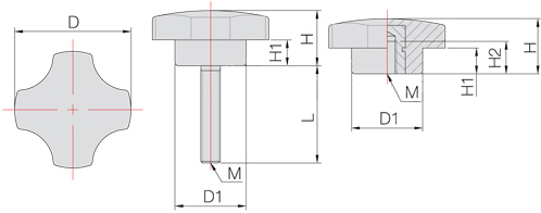 Bản vẽ kỹ thuật Núm vặn Buyoung M8 FOKN-8